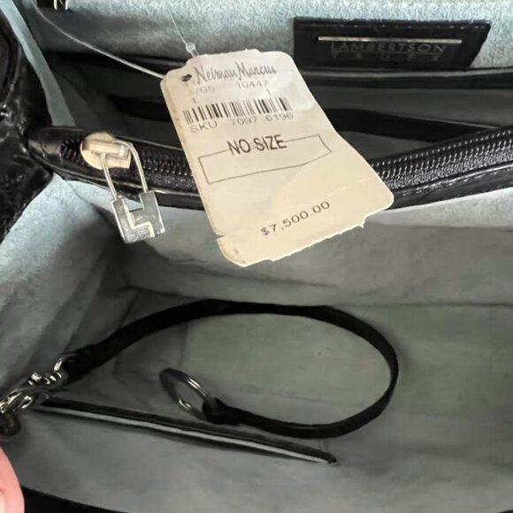 $7.5K LAMBERTSON TRUEX BLACK CROCODILE PURSE BAG *TIFFANY & CO* - Picture 11 of 12